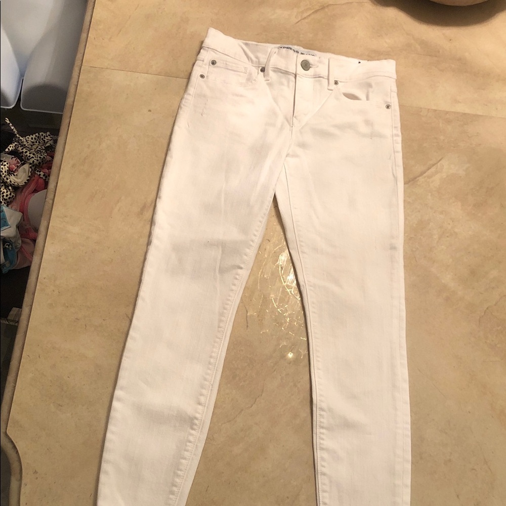 Express White Denim Skinny Jeans sz 8 see pix for measurements